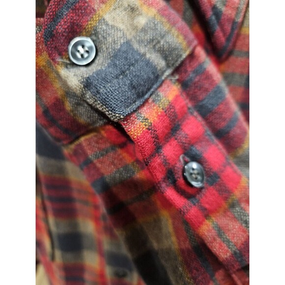 Vintage Pendleton Large 16 1/2 Plaid Virgin Wool Flannel Button‎ Up Shirt FLAWED - Picture 6 of 13